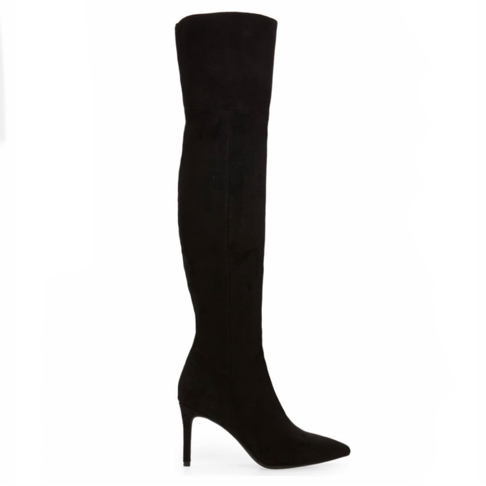 NEW Jeffrey Campbell Pillar Black leather OTK stiletto boot women size 5